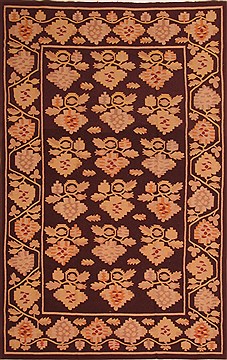 Romania Kilim Yellow Rectangle 7x10 ft Wool Carpet 21979