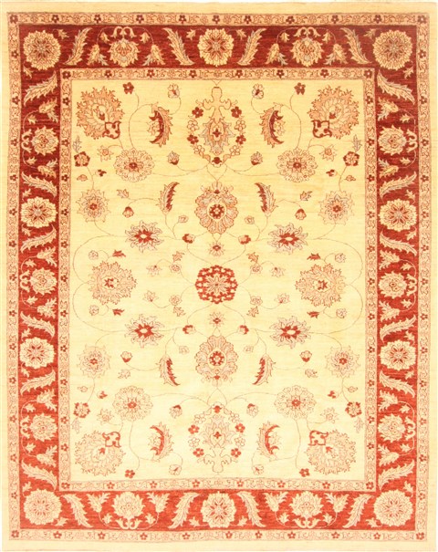 Pishavar Beige Hand Knotted 82 X 103  Area Rug 100-21982 Image 0