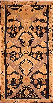Romania Kilim Yellow Rectangle 11x16 ft Wool Carpet 21983