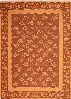 Romania Kilim Beige Rectangle 9x12 ft Wool Carpet 21985