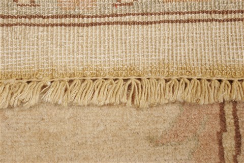 Pishavar Beige Hand Knotted 86 X 105 Area Rug 250-21986 Image 12