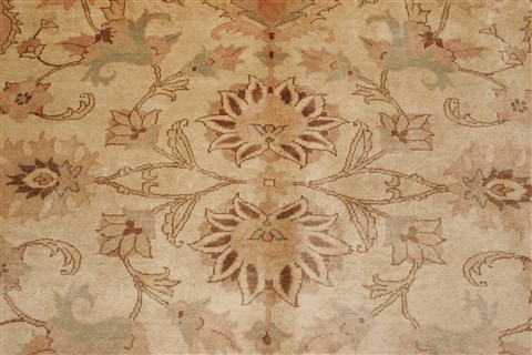 Pishavar Beige Hand Knotted 86 X 105 Area Rug 250-21986 Image 16