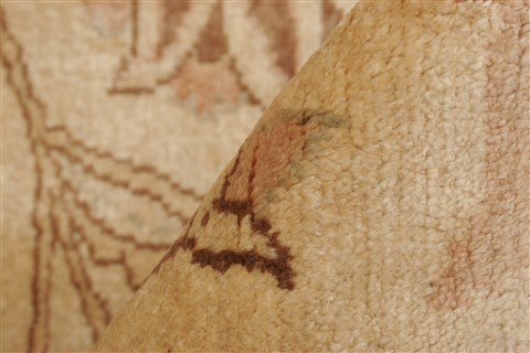 Pishavar Beige Hand Knotted 86 X 105 Area Rug 250-21986 Image 2