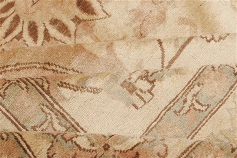Pishavar Beige Hand Knotted 86 X 105 Area Rug 250-21986 Image 9