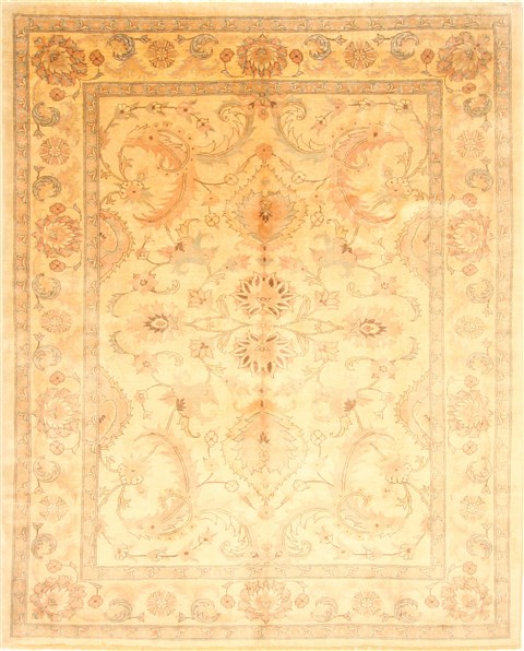 Pishavar Beige Hand Knotted 86 X 105 Area Rug 250-21986 Image 0
