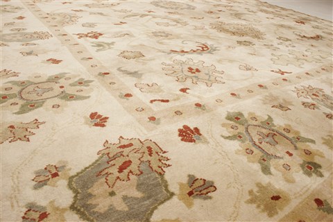 Chobi Beige Hand Knotted 84 X 97 Area Rug 250-21988 Image 17