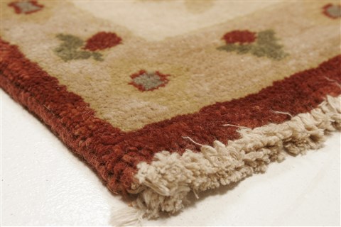 Chobi Beige Hand Knotted 84 X 97 Area Rug 250-21988 Image 21