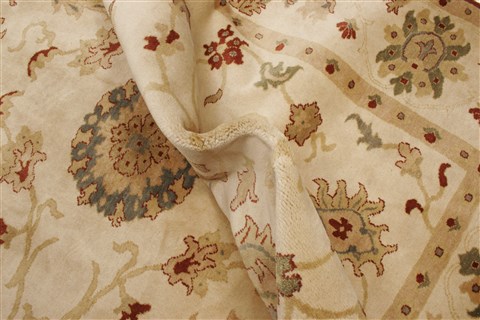 Chobi Beige Hand Knotted 84 X 97 Area Rug 250-21988 Image 6