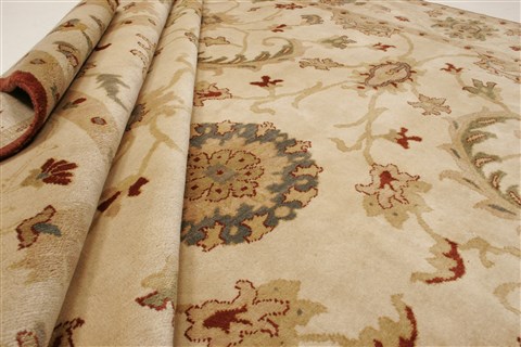 Chobi Beige Hand Knotted 84 X 97 Area Rug 250-21988 Image 8