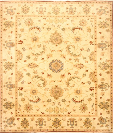 Chobi Beige Hand Knotted 84 X 97 Area Rug 250-21988 Image 0