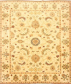 Egyptian Chobi Beige Rectangle 8x10 ft Wool Carpet 21988