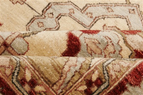 Pishavar Beige Hand Knotted 80 X 91 Area Rug 250-21989 Image 11