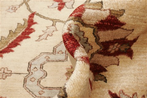 Pishavar Beige Hand Knotted 80 X 91 Area Rug 250-21989 Image 1