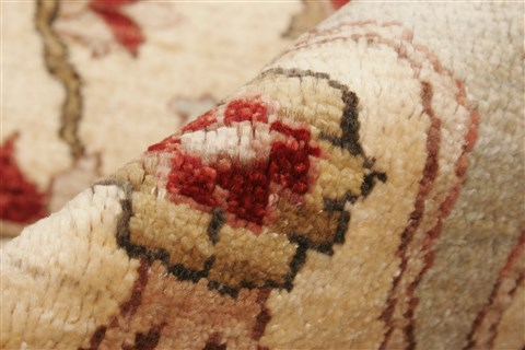 Pishavar Beige Hand Knotted 80 X 91 Area Rug 250-21989 Image 3