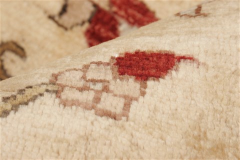 Pishavar Beige Hand Knotted 80 X 91 Area Rug 250-21989 Image 4
