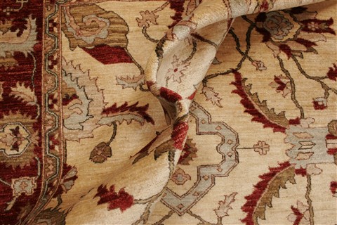 Pishavar Beige Hand Knotted 80 X 91 Area Rug 250-21989 Image 7