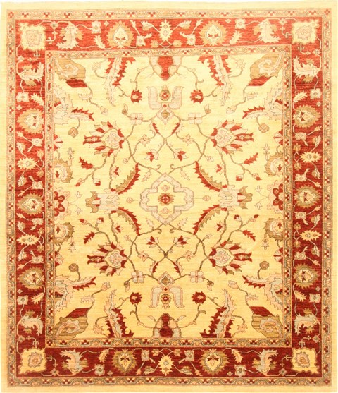 Pishavar Beige Hand Knotted 80 X 91 Area Rug 250-21989 Image 0