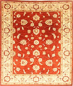 Pishavar Red Hand Knotted 8'2" X 9'5"  Area Rug 250-21993