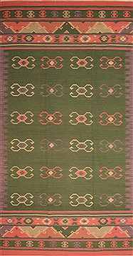 Kilim Green Flat Woven 8'0" X 16'0"  Area Rug 100-22001