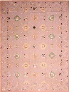 Indian Kilim Blue Rectangle 9x12 ft Wool Carpet 22009