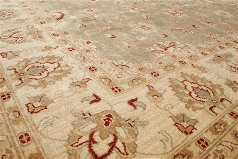 Pishavar Grey Hand Knotted 81 X 96 Area Rug 250-22011 Image 15