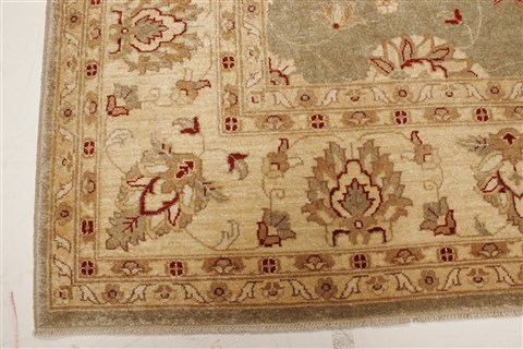 Pishavar Grey Hand Knotted 81 X 96 Area Rug 250-22011 Image 18