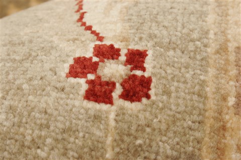 Pishavar Grey Hand Knotted 81 X 96 Area Rug 250-22011 Image 3