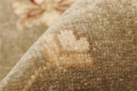 Pishavar Grey Hand Knotted 81 X 96 Area Rug 250-22011 Image 4