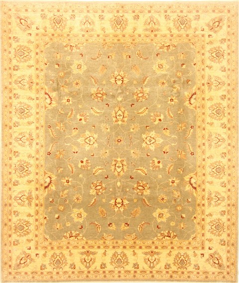 Pishavar Grey Hand Knotted 81 X 96 Area Rug 250-22011 Image 0