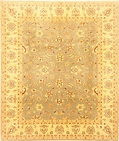 Pakistani Pishavar Grey Rectangle 8x10 ft Wool Carpet 22011