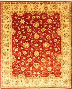 Pishavar Red Hand Knotted 8'1" X 9'10"  Area Rug 250-22017