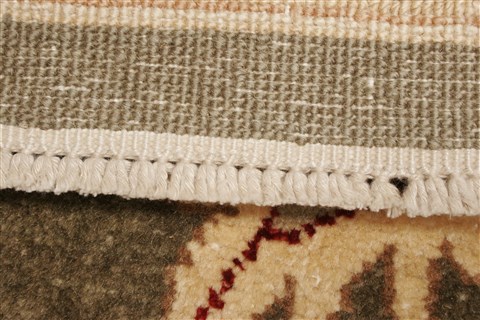 Pishavar Green Hand Knotted 83 X 97  Area Rug 250-22021 Image 12