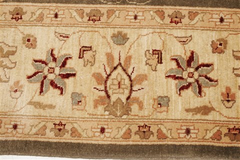 Pishavar Green Hand Knotted 83 X 97  Area Rug 250-22021 Image 15