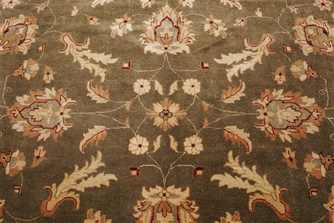 Pishavar Green Hand Knotted 83 X 97  Area Rug 250-22021 Image 16