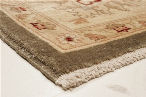 Pishavar Green Hand Knotted 83 X 97  Area Rug 250-22021 Image 18