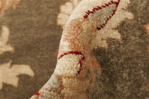 Pishavar Green Hand Knotted 83 X 97  Area Rug 250-22021 Image 2