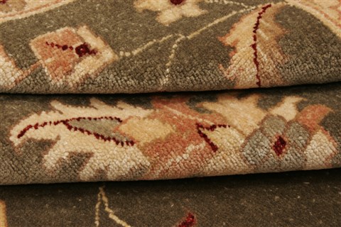 Pishavar Green Hand Knotted 83 X 97  Area Rug 250-22021 Image 7