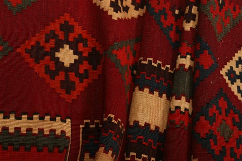 Qashqai Red Runner Flat Woven 43 X 97 Area Rug 100-22036 Image 6