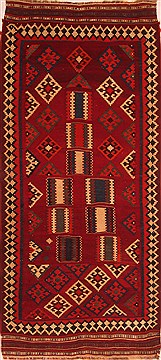 Qashqai Red Runner Flat Woven 4'3" X 9'7"  Area Rug 100-22036