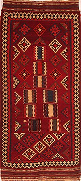 Qashqai Red Runner Flat Woven 4'3" X 9'7"  Area Rug 100-22036