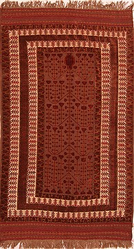 Afghan Kilim Brown Rectangle 6x9 ft Wool Carpet 22047