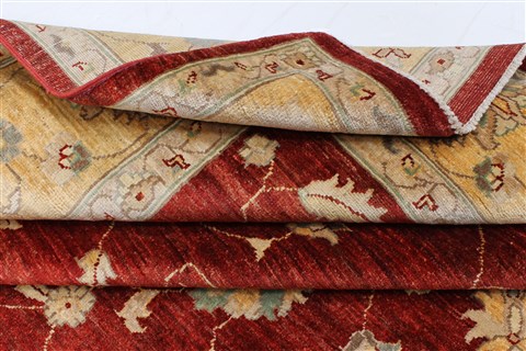 Pishavar Red Hand Knotted 82 X 98 Area Rug 250-22068 Image 10