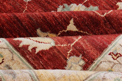 Pishavar Red Hand Knotted 82 X 98 Area Rug 250-22068 Image 11