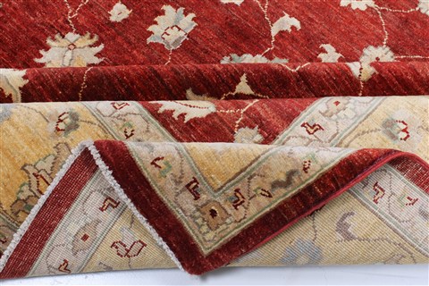 Pishavar Red Hand Knotted 82 X 98 Area Rug 250-22068 Image 12