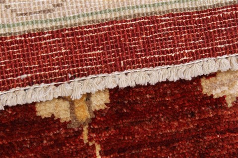 Pishavar Red Hand Knotted 82 X 98 Area Rug 250-22068 Image 14