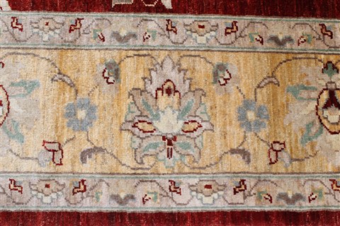 Pishavar Red Hand Knotted 82 X 98 Area Rug 250-22068 Image 17