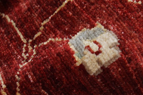 Pishavar Red Hand Knotted 82 X 98 Area Rug 250-22068 Image 2