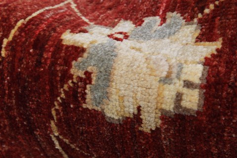 Pishavar Red Hand Knotted 82 X 98 Area Rug 250-22068 Image 3