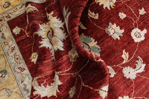 Pishavar Red Hand Knotted 82 X 98 Area Rug 250-22068 Image 7