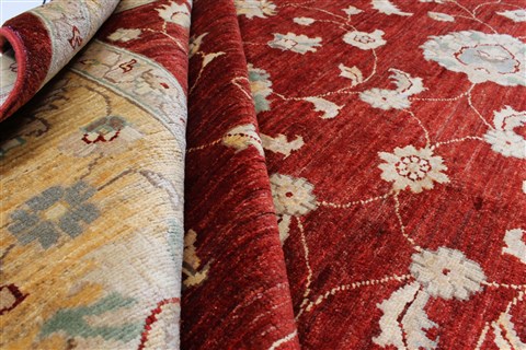 Pishavar Red Hand Knotted 82 X 98 Area Rug 250-22068 Image 8